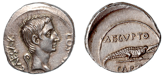 Octavian, 28 B.C. ex: UBS and Munzhandlung Basel
