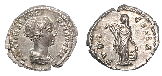 Faustina II, wife of Marcus Aurelius, 147-149 A.D.