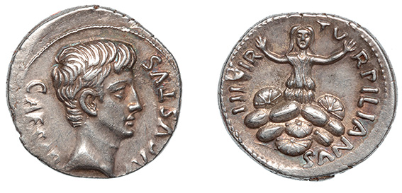 Augustus, 27 B.c. -14 A.D.  Rv. Tarpeia