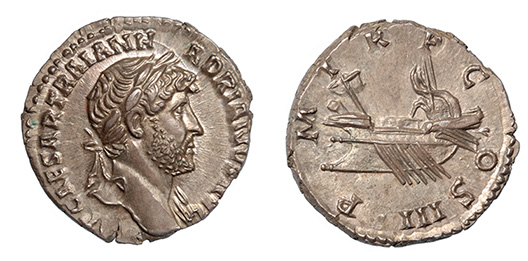 Hadrian, 117-138 A.D.  Rev. Galley