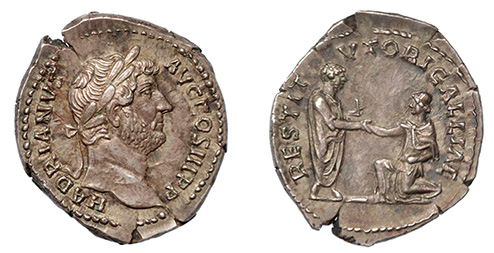 Hadrian, 117-138 A.D. Rev. REST. GALLIAE