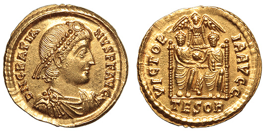 Gratian, 367-383 A.D. ex: Hall and Bastien