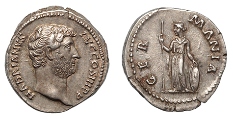 Hadrian, 117-138 A.D.  Rev. Germania