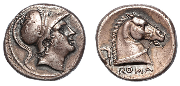 Anonymous, AR Didrachm- Mars/Horse