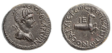 Lydia, Hierokaisareia. under Nero, 54-68 A.D.