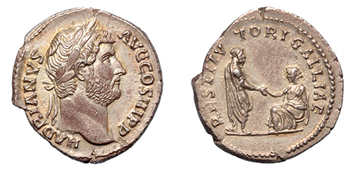 Hadrian, 117-138 A.D.  REST. GALLIAE