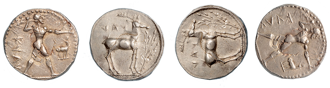 Bruttium, Kaulonia, overstruck on Akragas