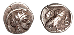 Attica, Athens, pedigreed obol