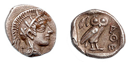 Attica, Athens, pedigreed hemiobol