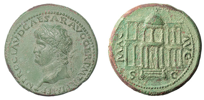 Nero, 54-68 A.D. Macellum dupondius