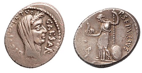 Julius Caesar, 44 B.C.  portrait