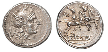 Annonymous, AR Quinarius, Luceria mint