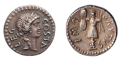 Brutus Imperator and Pedanius Costa, 42 B.C.